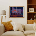 The Lighthouse Cafe Illustration, Los Angeles Art Print by George Townley