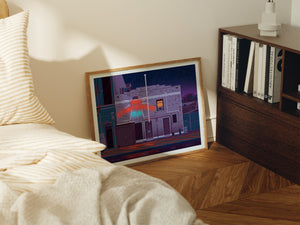 The Lighthouse Cafe Illustration, Los Angeles Art Print by George Townley