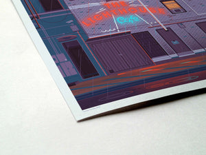 The Lighthouse Cafe Illustration, Los Angeles Art Print by George Townley