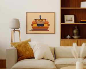 Tail o' the Pup Illustration, Los Angeles Art Print by George Townley