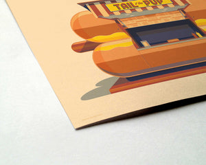 Tail o' the Pup Illustration, Los Angeles Art Print by George Townley