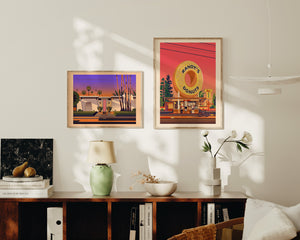 That Pink Door Illustration, Palm Springs Art Print by George Townley