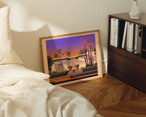 That Pink Door Illustration, Palm Springs Art Print by George Townley