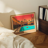 Twin Palms Estate Illustration, Palm Springs Art Print by George Townley