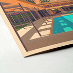 Twin Palms Estate Illustration, Palm Springs Art Print by George Townley