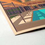 Twin Palms Estate Illustration, Palm Springs Art Print by George Townley