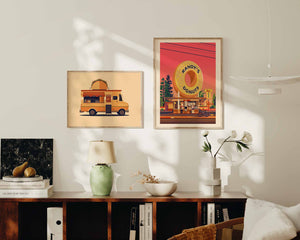 Taco Truck Illustration, Los Angeles Art Print by George Townley