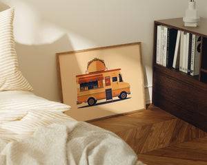 Taco Truck Illustration, Los Angeles Art Print by George Townley