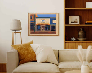 Echo Park Time Travel Mart Illustration, Los Angeles Art Print by George Townley