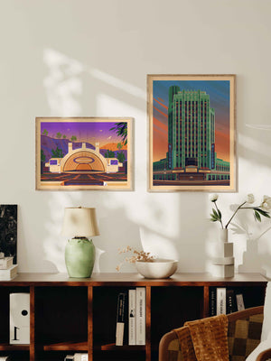 The Wiltern Illustration, Los Angeles Art Print by George Townley