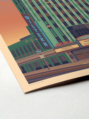 The Wiltern Illustration, Los Angeles Art Print by George Townley