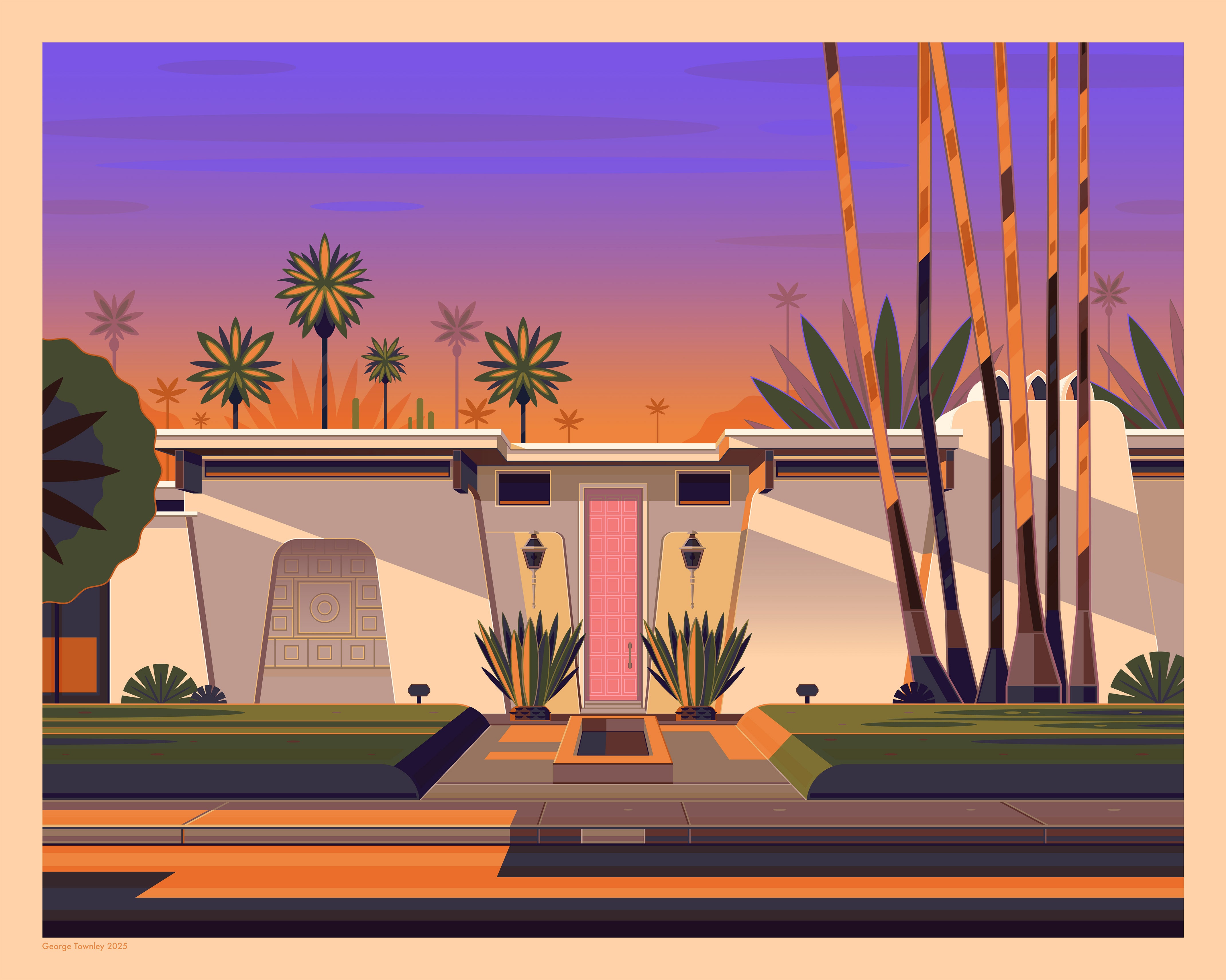 That Pink Door Palm Springs Art Print by George Townley