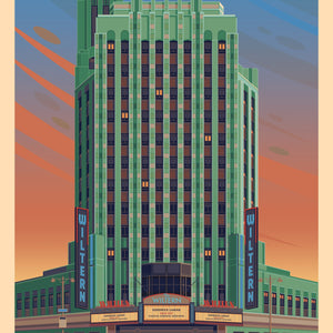 The Wiltern Illustration, Los Angeles Art Print by George Townley