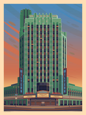 The Wiltern Illustration, Los Angeles Art Print by George Townley
