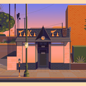 Tiki Ti Illustration, Los Angeles Art Print by George Townley
