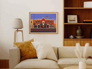 Vista Theatre Illustration, Los Angeles Art Print by George Townley