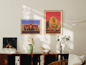 Vista Theatre Illustration, Los Angeles Art Print by George Townley