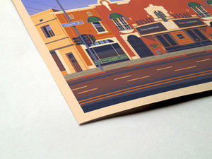 Vista Theatre Illustration, Los Angeles Art Print by George Townley