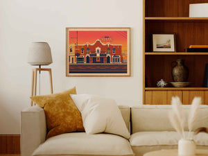 Vista Theatre Illustration, Los Angeles Art Print by George Townley