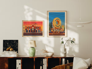 Vista Theatre Illustration, Los Angeles Art Print by George Townley