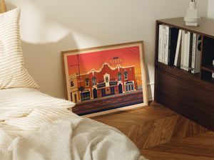 Vista Theatre Illustration, Los Angeles Art Print by George Townley