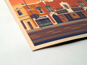 Vista Theatre Illustration, Los Angeles Art Print by George Townley