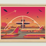 Theme Building illustration of a Los Angeles landmark by George Townley – detailed architectural art print capturing the iconic landmark