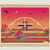Theme Building illustration of a Los Angeles landmark by George Townley – detailed architectural art print capturing the iconic landmark