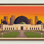 Griffith Observatory illustration of a Los Angeles landmark by George Townley – detailed architectural art print capturing the iconic landmark