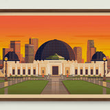 Griffith Observatory illustration of a Los Angeles landmark by George Townley – detailed architectural art print capturing the iconic landmark