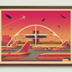 Theme Building illustration of a Los Angeles landmark by George Townley – detailed architectural art print capturing the iconic landmark
