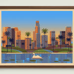 Echo Park illustration of a Los Angeles landmark by George Townley – detailed architectural art print capturing the iconic landmark