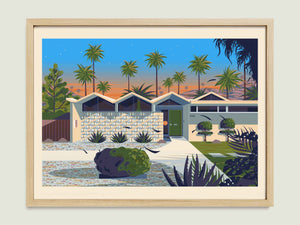 Park Imperial South illustration of a Los Angeles landmark by George Townley – detailed architectural art print capturing the iconic landmark