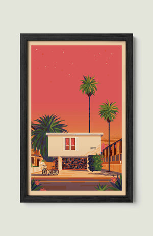 Dingbat House illustration of a Los Angeles landmark by George Townley – detailed architectural art print capturing the iconic landmark
