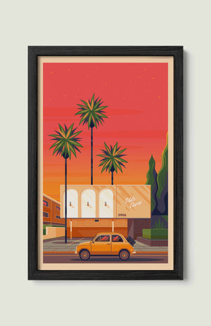 Dingbat House in Culver City illustration of a Los Angeles landmark by George Townley – detailed architectural art print capturing the iconic landmark