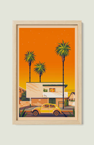 Dingbat House on Keystone illustration of a Los Angeles landmark by George Townley – detailed architectural art print capturing the iconic landmark