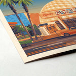 Cinerama Dome illustration of a Los Angeles landmark by George Townley – detailed architectural art print capturing the iconic landmark