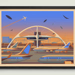 Theme Building illustration of a Los Angeles landmark by George Townley – detailed architectural art print capturing the iconic landmark