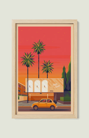 Dingbat House in Culver City illustration of a Los Angeles landmark by George Townley – detailed architectural art print capturing the iconic landmark
