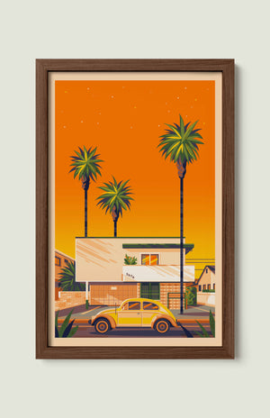 Dingbat House on Keystone illustration of a Los Angeles landmark by George Townley – detailed architectural art print capturing the iconic landmark