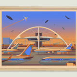 Theme Building illustration of a Los Angeles landmark by George Townley – detailed architectural art print capturing the iconic landmark