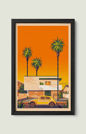 Dingbat House on Keystone illustration of a Los Angeles landmark by George Townley – detailed architectural art print capturing the iconic landmark