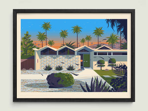 Park Imperial South illustration of a Los Angeles landmark by George Townley – detailed architectural art print capturing the iconic landmark