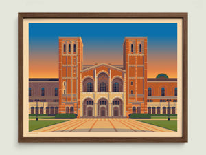 Royce Hall illustration of a Los Angeles landmark by George Townley – detailed architectural art print capturing the iconic landmark