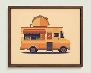 Taco Truck illustration of a Los Angeles landmark by George Townley – detailed architectural art print capturing the iconic landmark