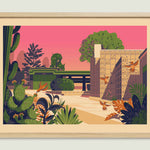 Samuel Freeman House illustration of a Los Angeles landmark by George Townley – detailed architectural art print capturing the iconic landmark