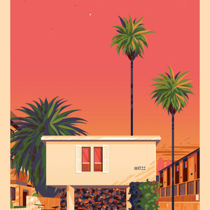 Dingbat House illustration of a Los Angeles landmark by George Townley – detailed architectural art print capturing the iconic landmark