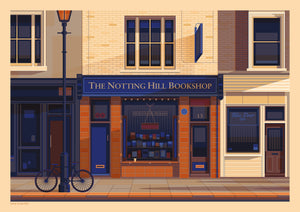 The Notting Hill Bookshop Illustration, London Art Print by George Townley