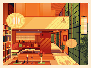 Eames Library illustration of a Los Angeles landmark by George Townley – detailed architectural art print capturing the iconic landmark