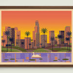 Echo Park illustration of a Los Angeles landmark by George Townley – detailed architectural art print capturing the iconic landmark